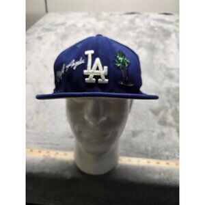 New Era Los‎ Angeles Dodgers Fitted Hat 7 3/8 City Of Los Angeles Themed Blue